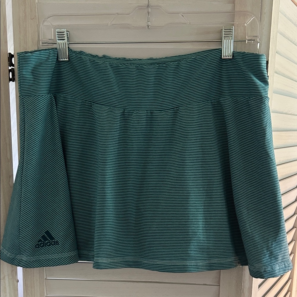 Adidas Green Striped athletic skorts